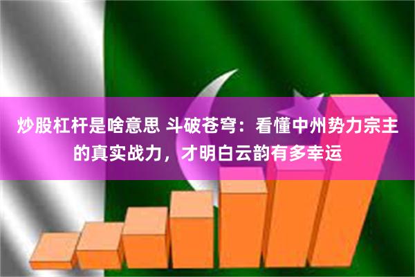 炒股杠杆是啥意思 斗破苍穹：看懂中州势力宗主的真实战力，才明白云韵有多幸运